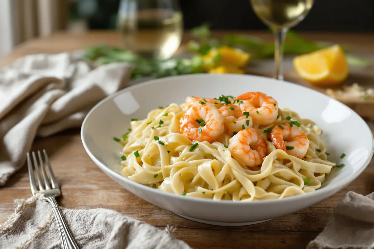 Cette recette de linguine aux crevettes va vous rendre accro (crème ultra onctueuse !)