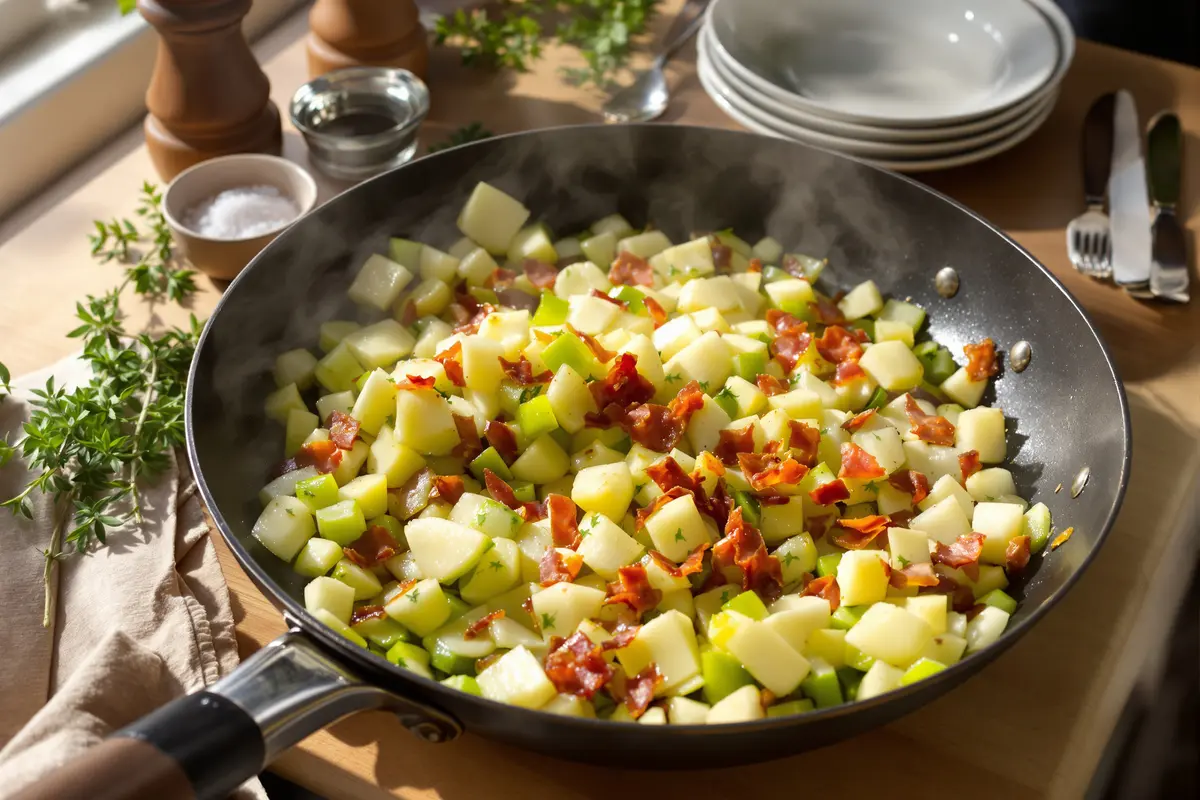 « Je la fais en 10 min » : sa poêlée poireaux-lardons fait un carton en famille !